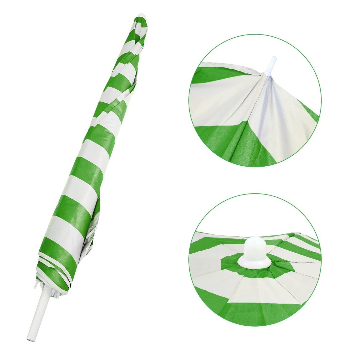 Crystals 1.7m Garden Parasol Outdoor Tilt Umbrella, Parasol UV Canopy Patio Sun Shade Umbrella for Garden (Green)