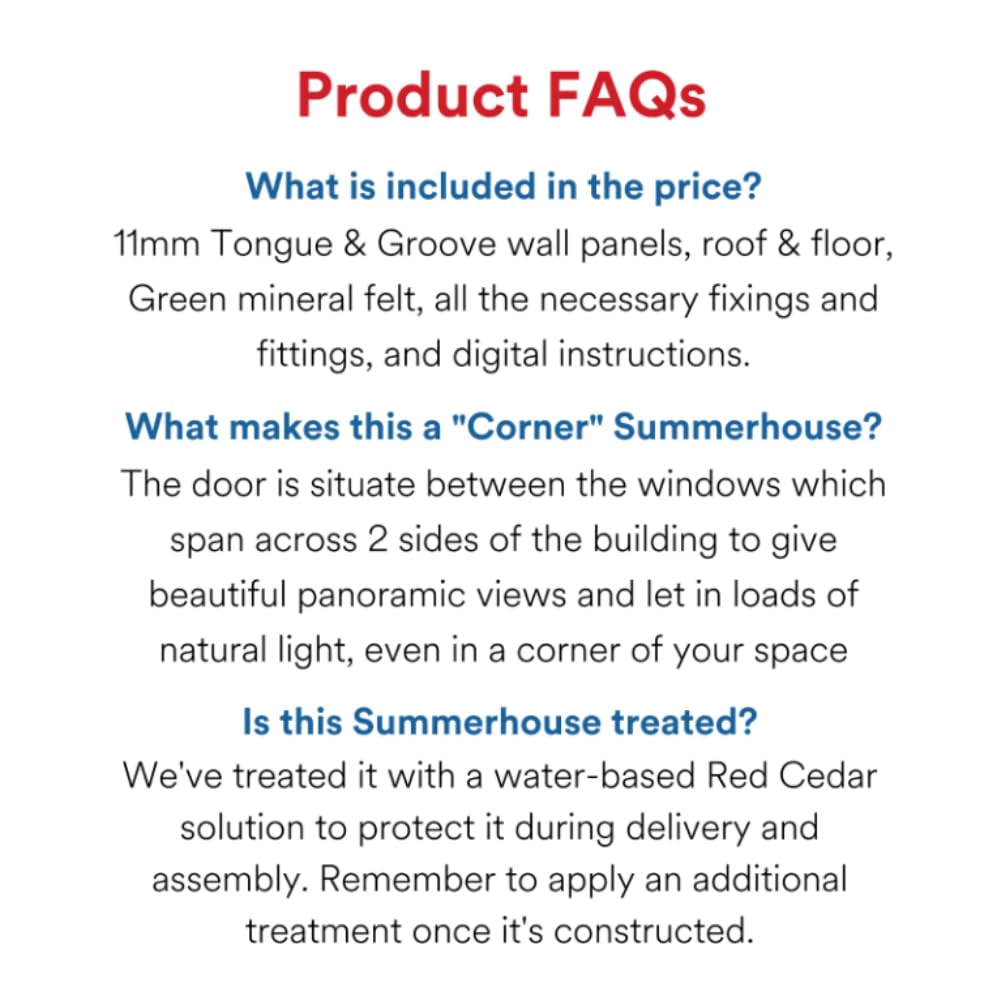 BillyOh Corner Summerhouse 11 x 7 Log Cabin Garden Storage Shed Summer House Renna Wooden Summerhouses (Doors on Right)