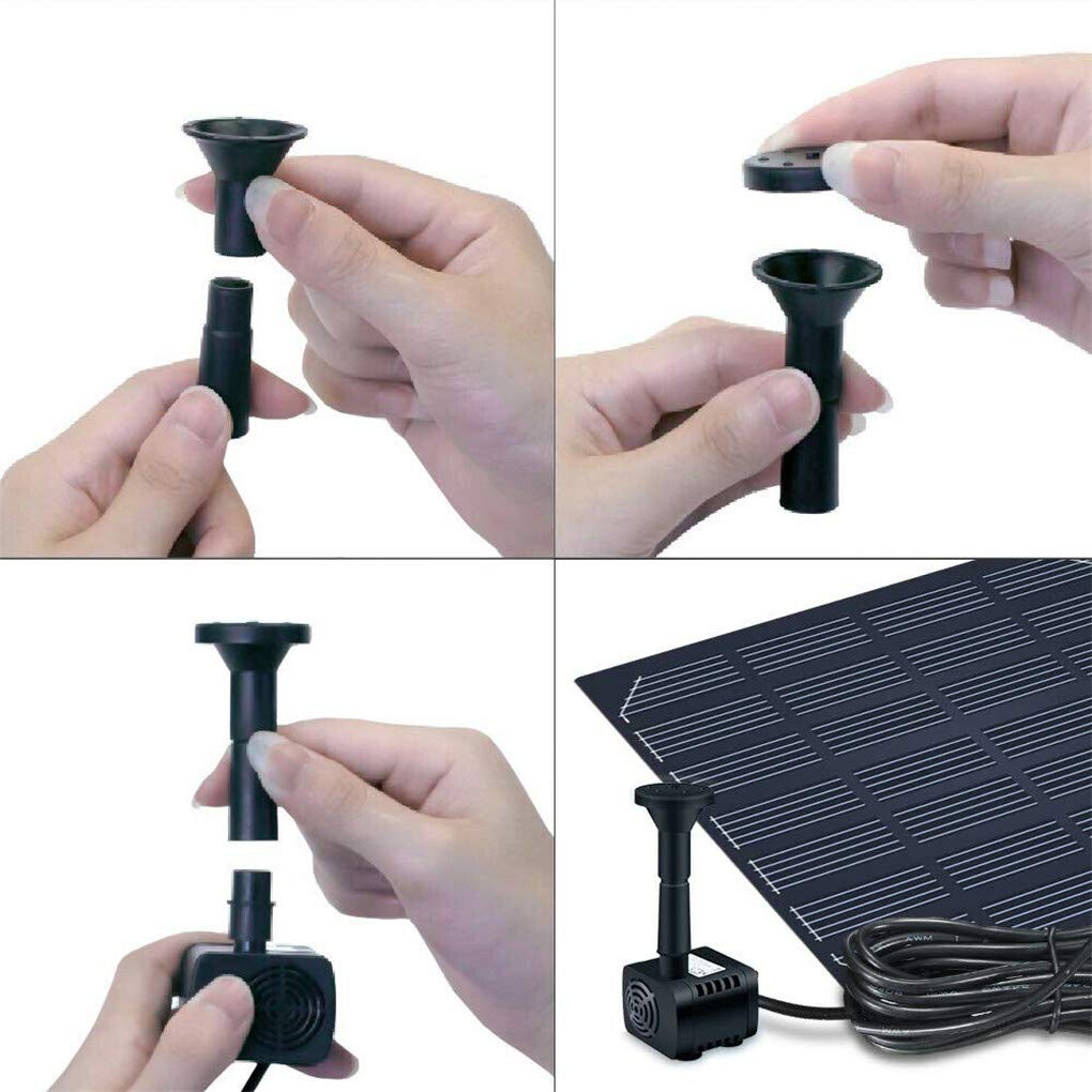 Solar Fountain - Panel Water Pump for Bird Bath Solar Panel Kit Outdoor Fountain for Outdoor Small Pond, Patio Garden and Fish Tank