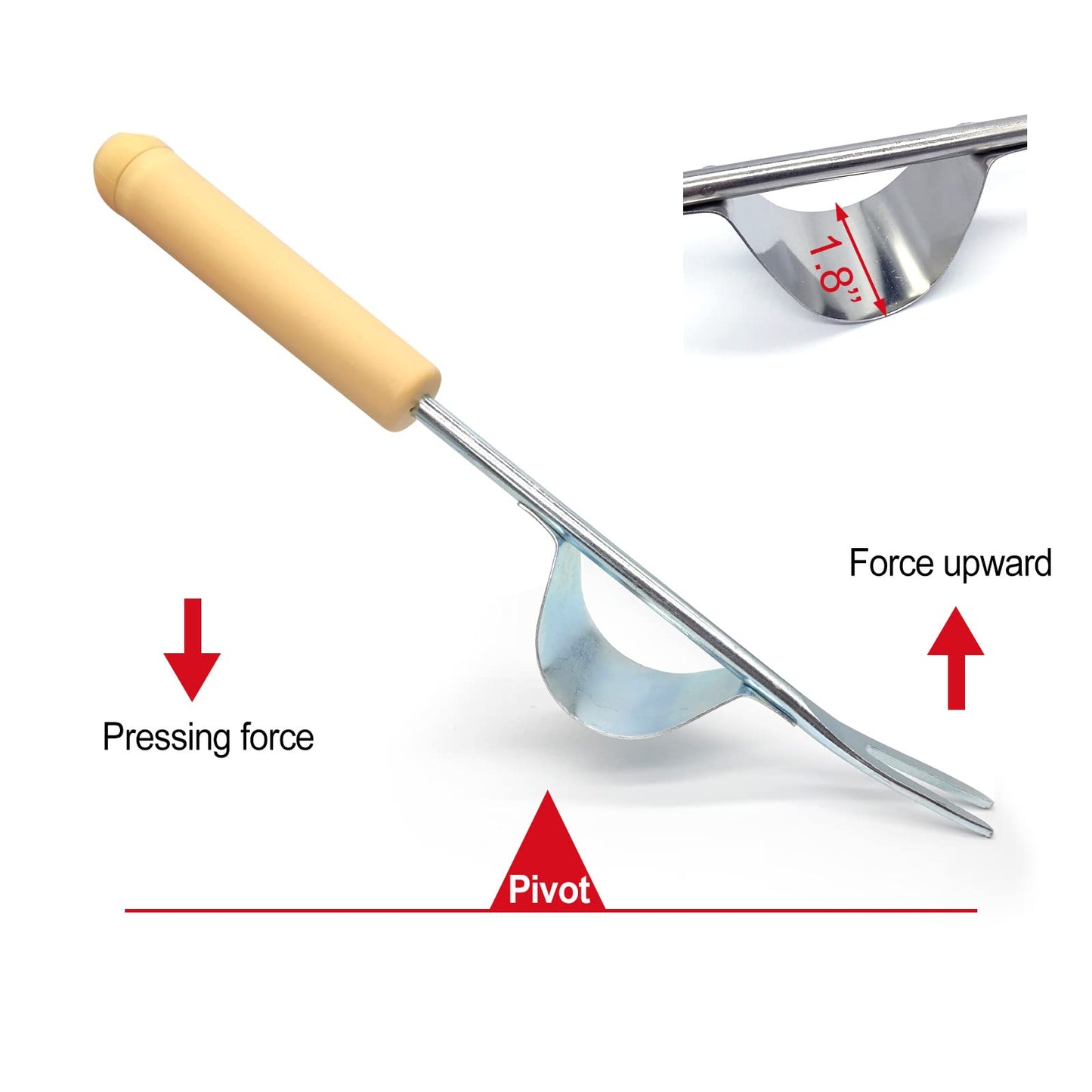 Qiuyan Stainless Steel Hand Weed Puller Long Handle Weed Remover Tool Y Shape Dandelion Weeder Fork Manual Root Weeding Tools for Garden Lawn Yard - 12.5"
