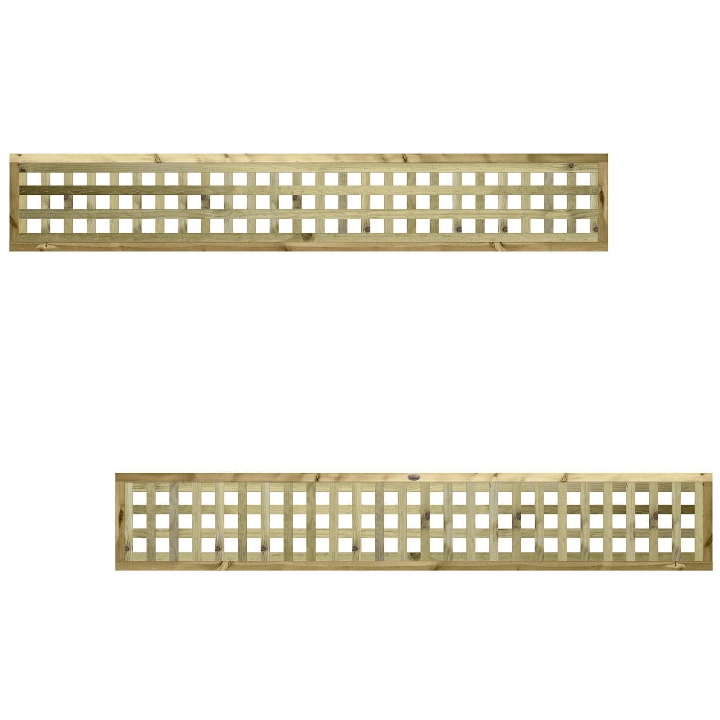 Chunky Urban Square Heavy Duty Framed Wooden Trellis (45mm Thick) Width: 6ft (183cm) x Height: 1ft (30cm) Decorative Fence Panel Topper/Garden Divider/Wall Art/Plant Vine Clingin Wall Grower