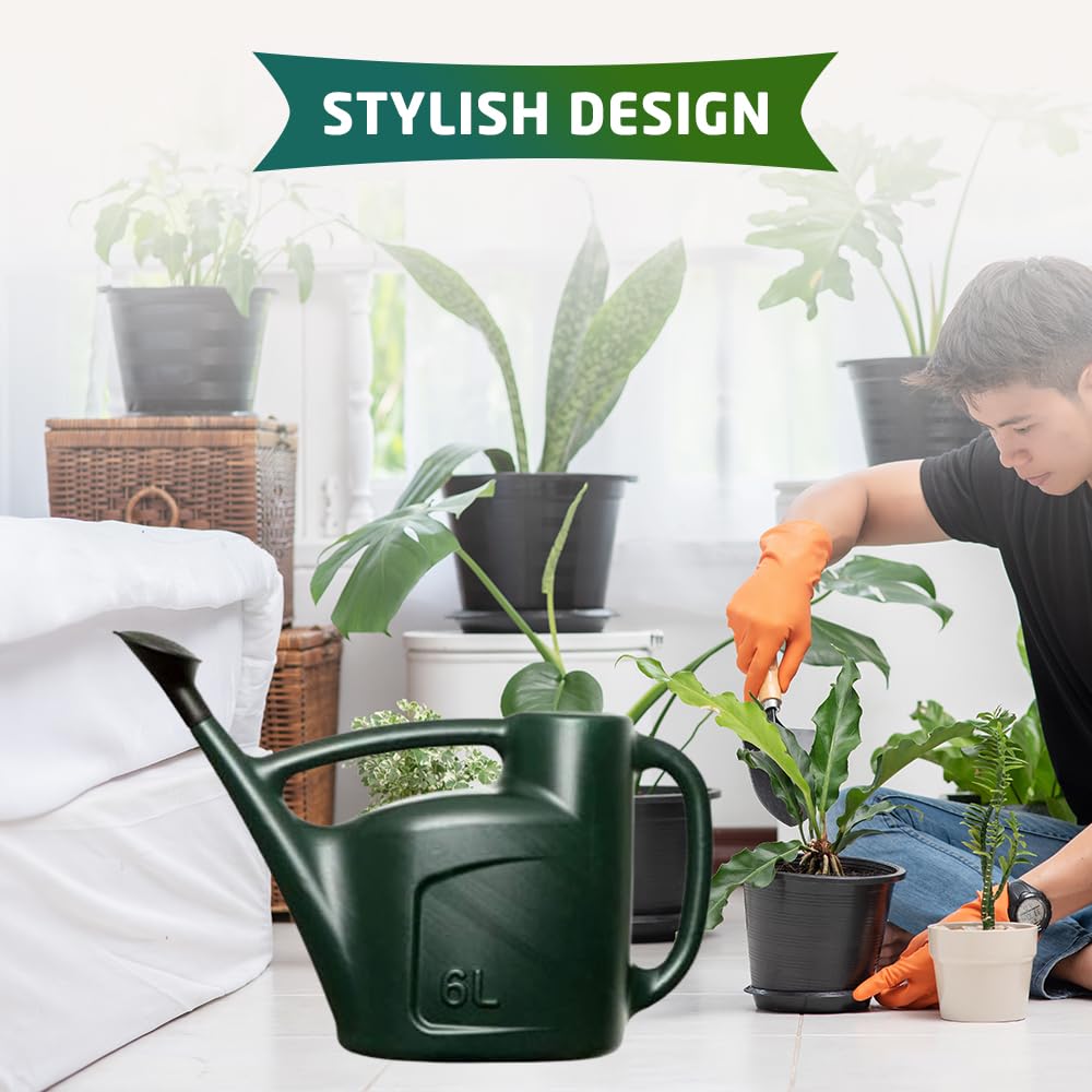 ACCURATE Watering Can comes complete with sprinkler rose and is ideal for light watering around your garden.-GREEN