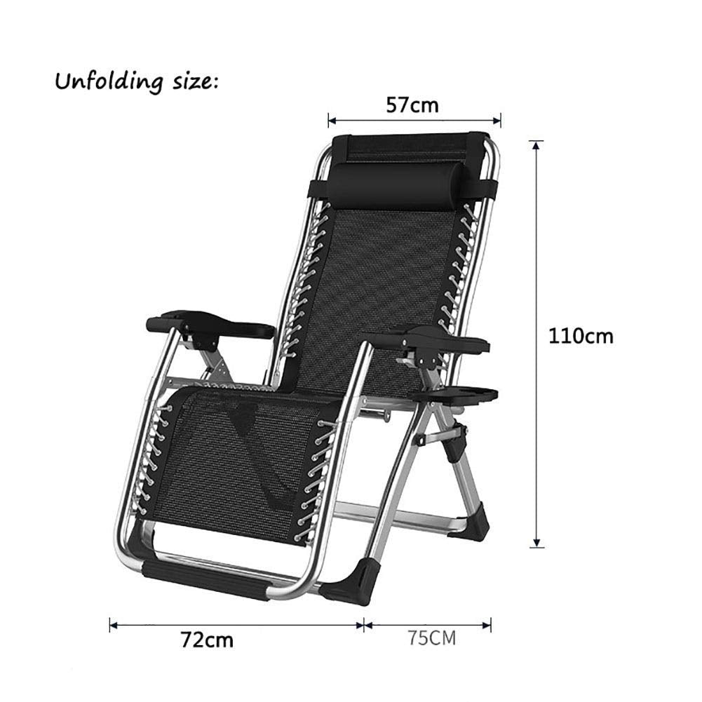DQCHAIR Sun Loungers, Outdoor Reclining Zero Gravity Chair with Cup Holder, Extra Wide Adjustable Lounger Chair for Patio Garden Beach Pool, with Cushions Support 200kg (Color : Silver)
