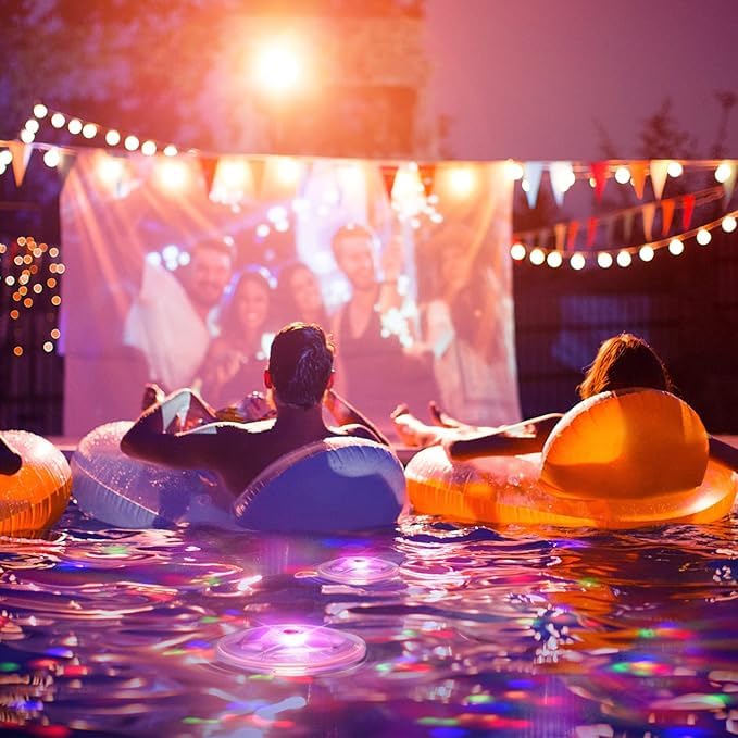 Esoes LED Bath Lights Corlorful Floating Pool Tub Light RGB Hot Tub Disco Light Waterproof Underwater Lamp Decorative for Bathing Time, Ponds, Pools Party