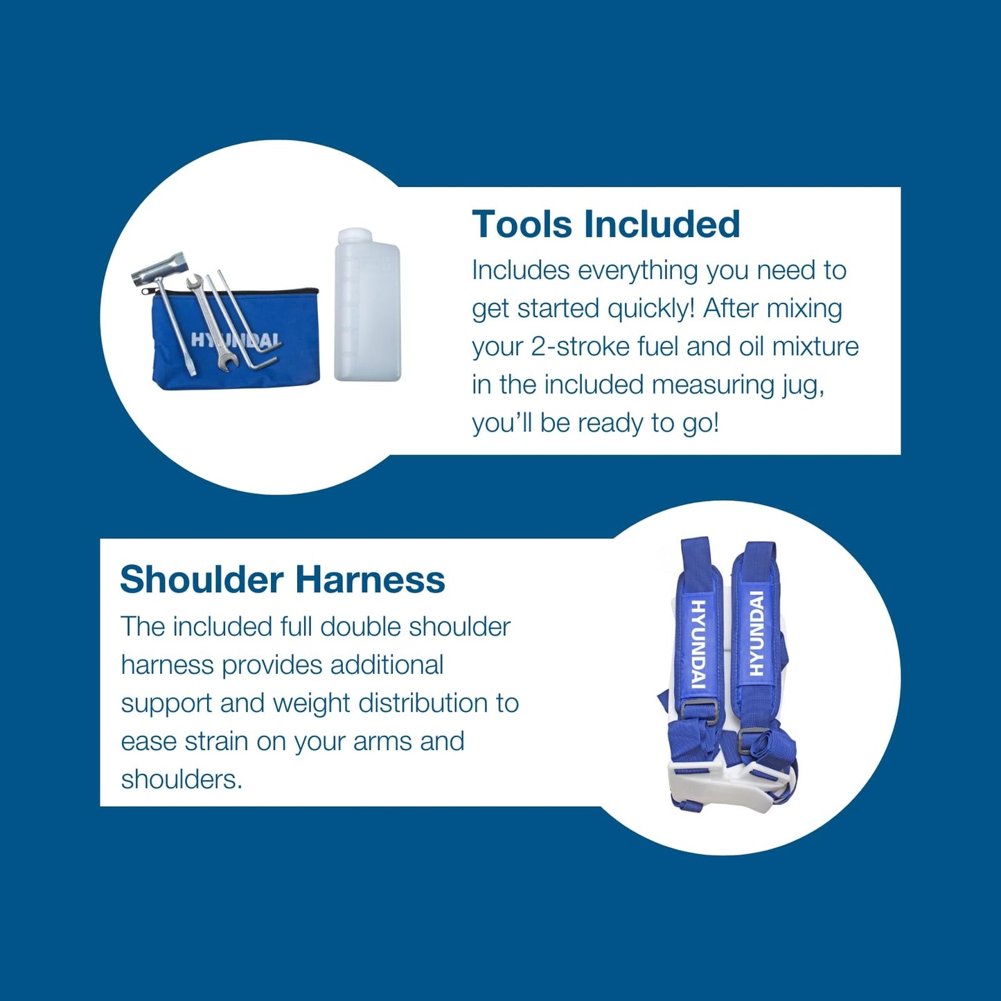 Hyundai 5 in 1, 52cc Long Reach Petrol Garden Multi Tool with 430mm Grass Trimmer, 425mm Hedge Trimmer, 10" Chainsaw, Brushcutter, 2-Stroke with 3 Year Warranty