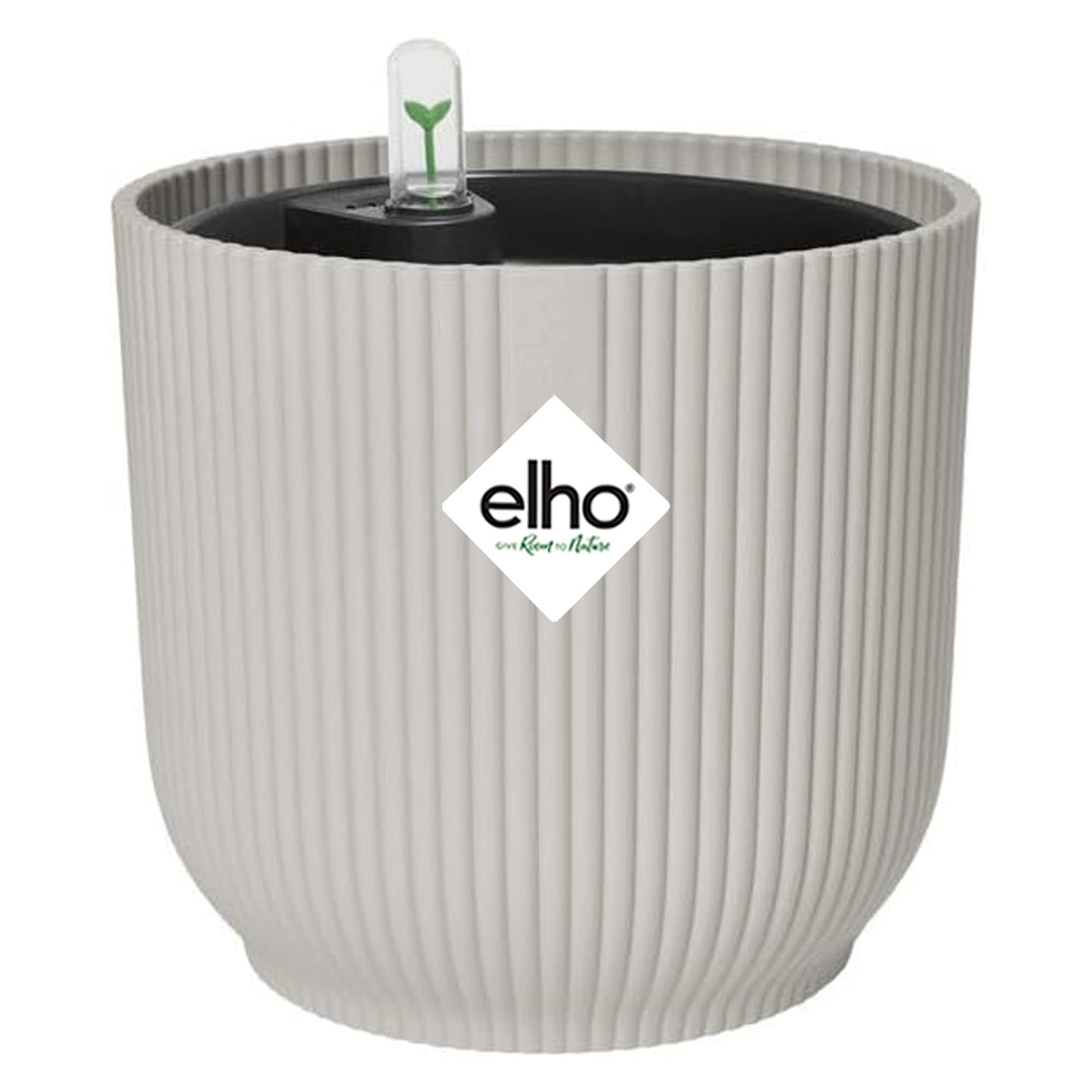 elho Vibes Fold Round Flower Pot with Self Watering Insert - 100% Recycled Plastic - Plant Pots Indoor - Ø 22 cm - White/Silky White