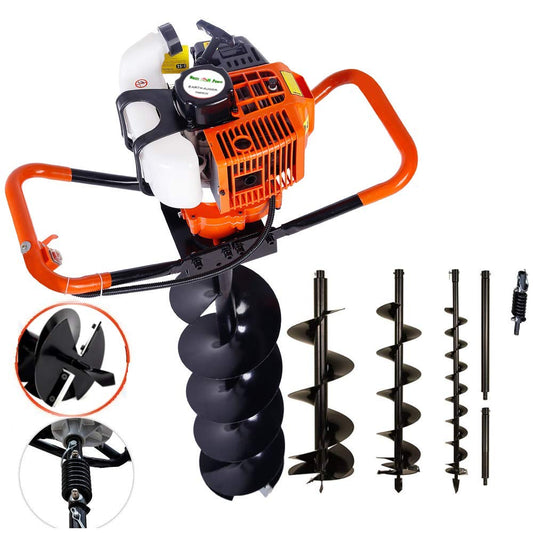 82cc Post Hole Digger Auger Petrol Drill Bit Fence Earth Borer by HORTI POWER