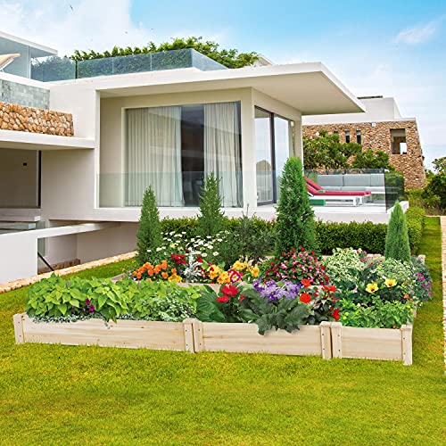 Yaheetech 3 Tier Raised Garden Bed Wooden Plant Raised Bed Elevated Planter Box Kit for Flowers/Vegetables/Herbs,120 x 120 x 56cm