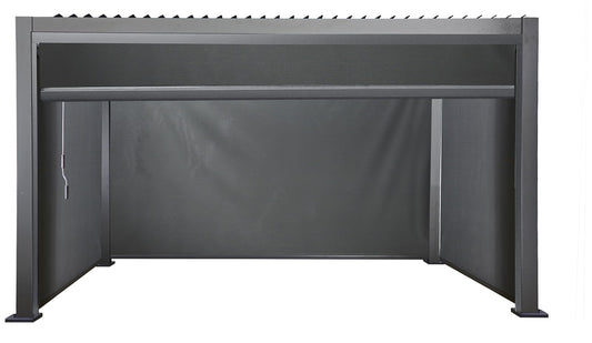 SAC Pergola Aluminium Framed Sliding Curtain, Weatherproof, Adjustable and Durable, Single Side Blind, Semi-transparent, 4 Metres Long