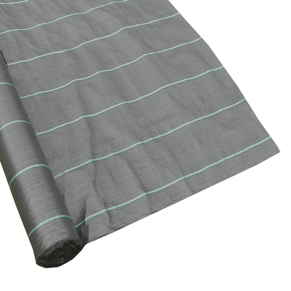 Yuzet 2m x 10m Black 100gsm Heavy Duty Weed Control Fabric, Ground cover Membrane, UV stabilised Weed Barrier Fabric. Under Patios, Garden, Flower beds, Landscaping - weed suppressant membrane