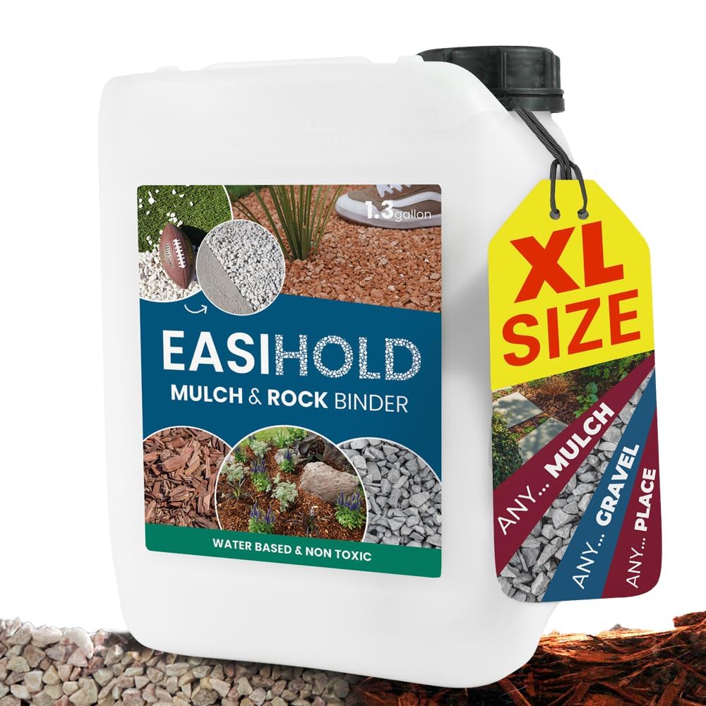 Vuba EASIHOLD ROCKS - 5L XL Gravel Binder for Bonding Stones, Bark and Gravel on Borders, Patios and Garden Paths. Lasts up to 3 Years, Non Toxic, Ready to Use.
