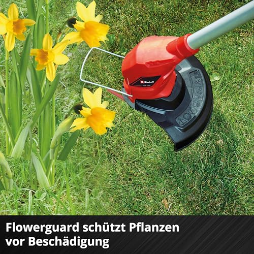Einhell Power X-Change Cordless Strimmer With Battery And Charger - 18V Lightweight Grass Trimmer With 20 x Blades, 24cm Cutting Width - GC-CT 18/24 Li Garden Lawn Trimmer