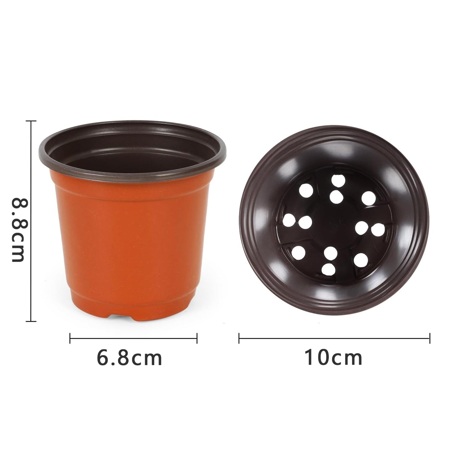 KPYZLBD Plant pots 100 Pcs, Plastic Flower Pots 10cm, Seedling Pots, Seed Planting Pots, Common for Vegetables, Fruits, and Herbaceous Plants