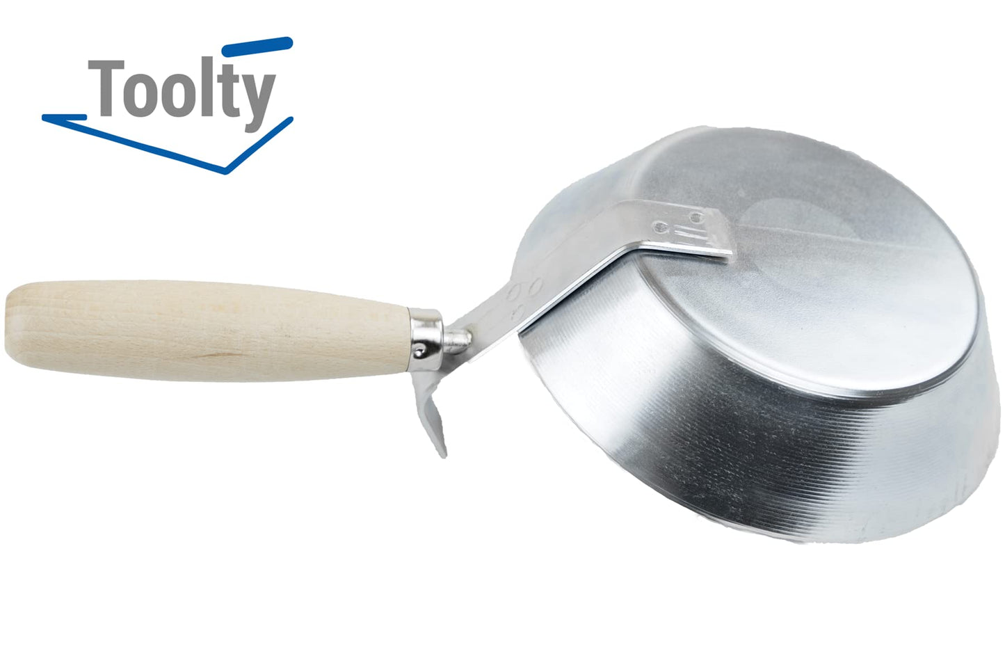 Toolty Masonry Scoop, Construction Pan - 170mm (6.69") - Wooden Handle - Galvanized Steel - Plaster, Water, Hand Tools, DIY - TLTY-0411