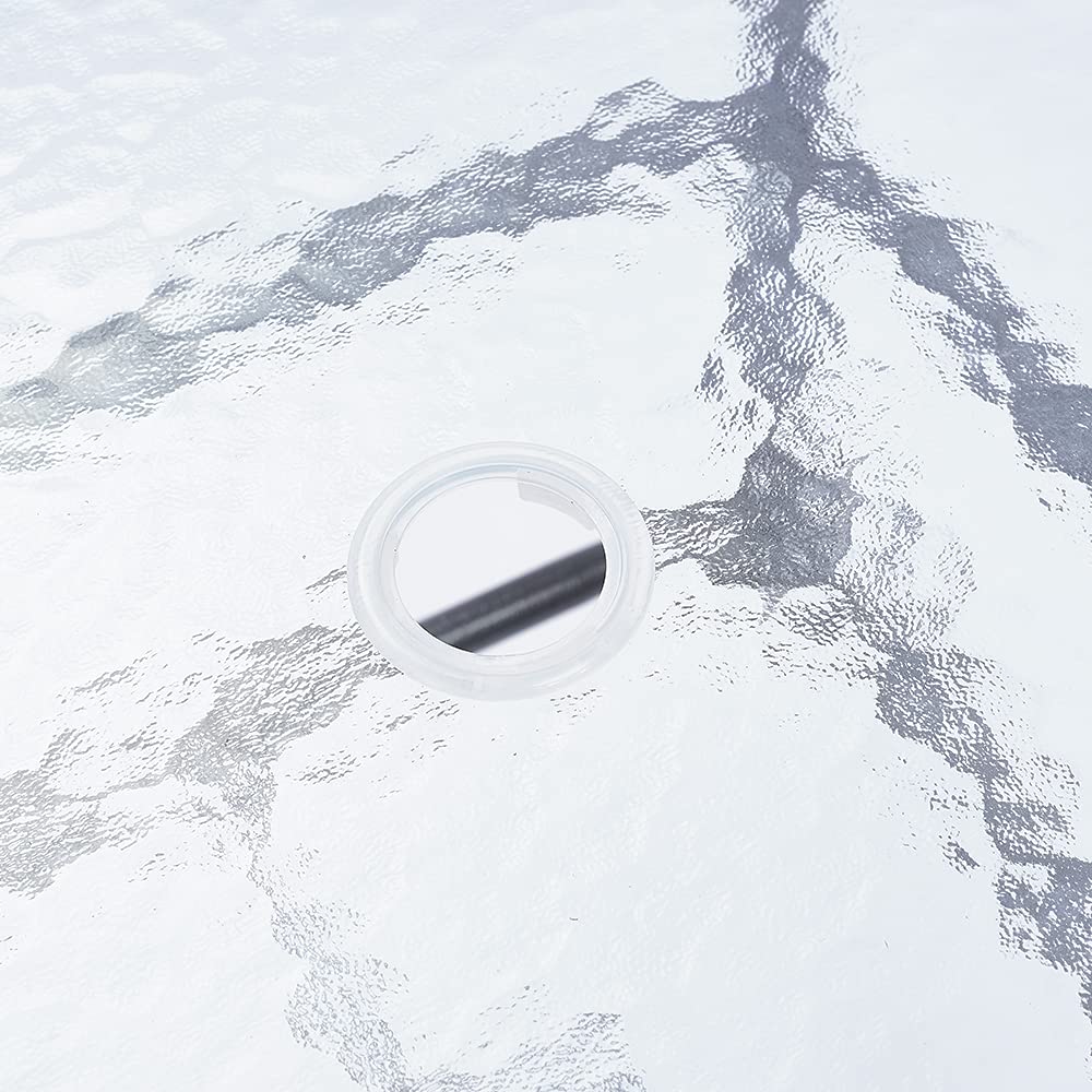 Panana 80cm Square Garden Dining Table with Parasol Hole, Outdoor Coffee Table with Tempered Glass Tabletop, Metal Frame for Backyard, Patio, Balcony