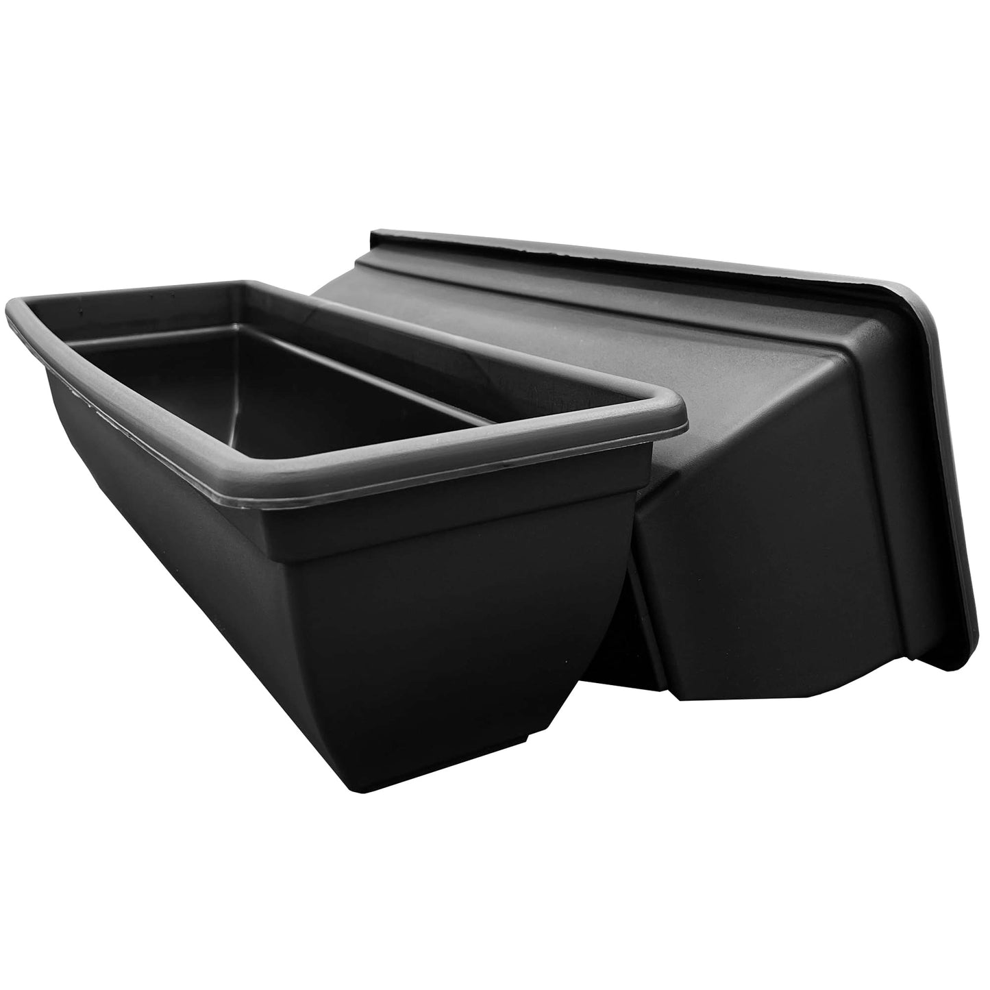 STORM TRADING GROUP Bellpot Trough Winchester Plastic Plant Pot Rectangle Flower Planter For Home, Windows, Gardens, Patio, Greenhouses & Balconies (1, Black/Ebony)