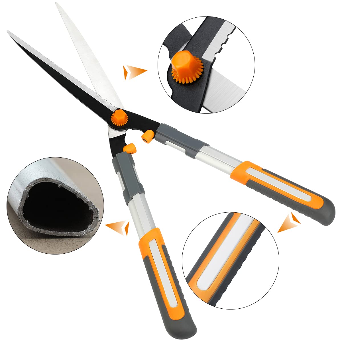 AIRAJ Lightweight Hedge Shears(600mm),with Ergonomic Lightweight Anti-Slip Handles and Razor-Sharp Blades,Professional Garden Shears for Hedges, Shrubs and Bushes - Easy Cutting and Trimming