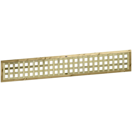 Chunky Urban Square Heavy Duty Framed Wooden Trellis (45mm Thick) Width: 6ft (183cm) x Height: 1ft (30cm) Decorative Fence Panel Topper/Garden Divider/Wall Art/Plant Vine Clingin Wall Grower