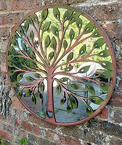 Tree of Life Metal Framed Garden Wall Mirror 64cm