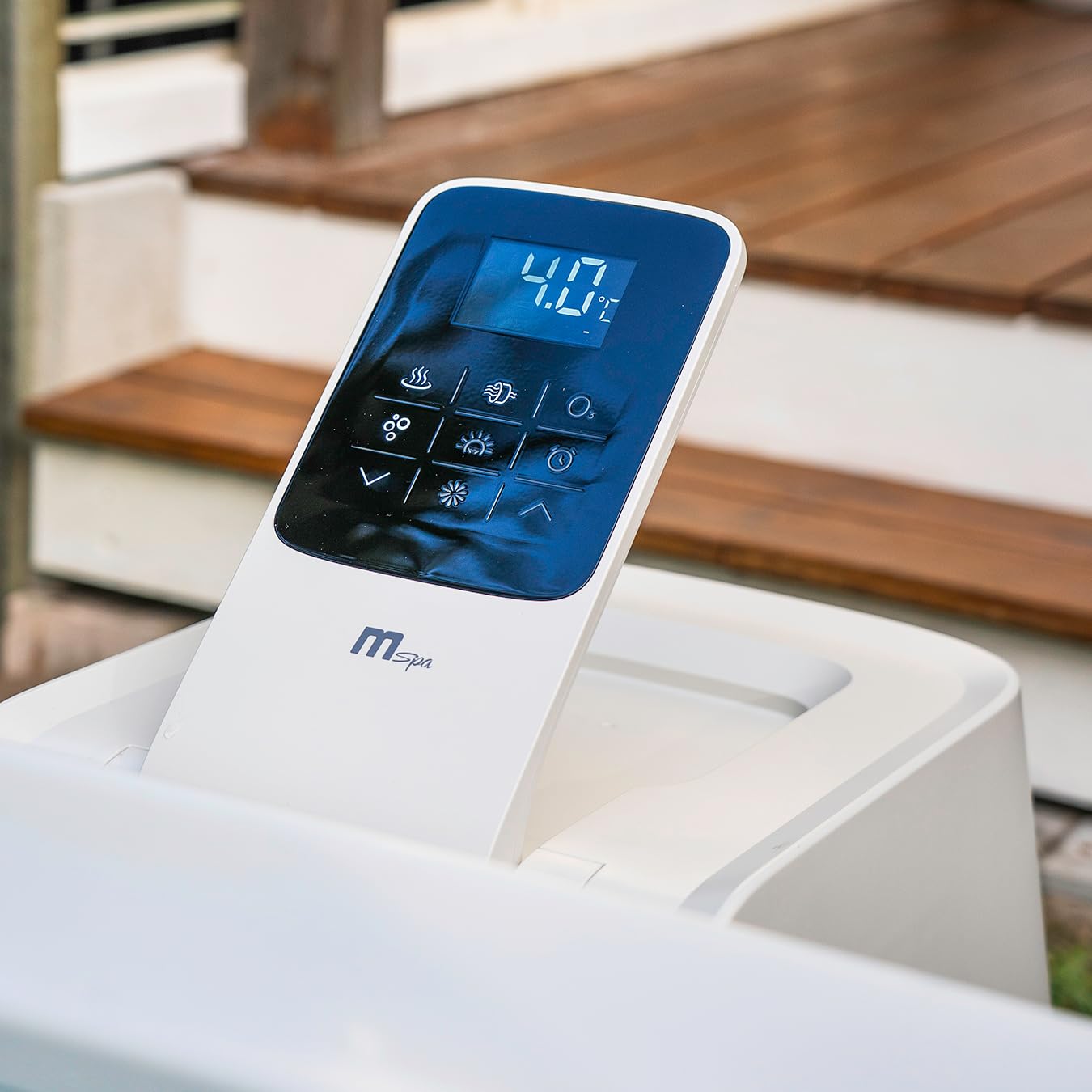 MSpa Oslo Amber Hot Tub with Wi-Fi Control LED Lighting Hydrotherapy Jets and Cover Included - Portable Modular 13AMP plug and play