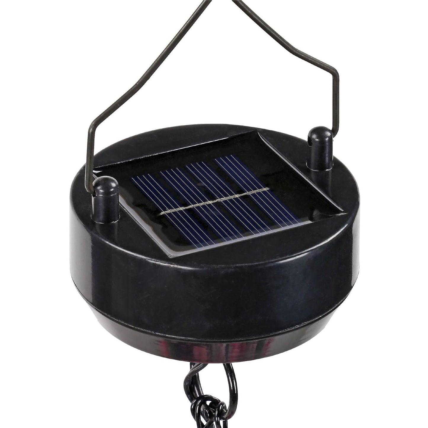 Taylor & Brown Solar Powered Artificial Floral Outdoor Hanging Basket With 80 LED's Brown Rattan Effect Planter for Patio Lawn Garden Landscape Décor with Chain