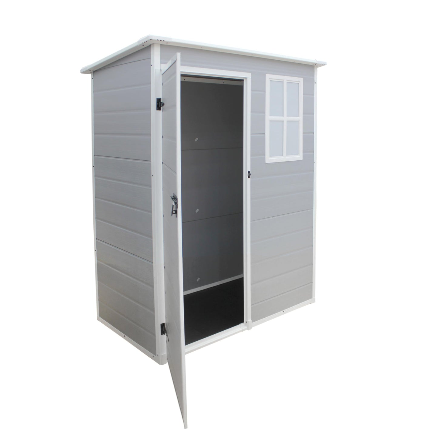 Panana Plastic Garden Storage Outdoo Shed House, Grey, 5X2.6FT