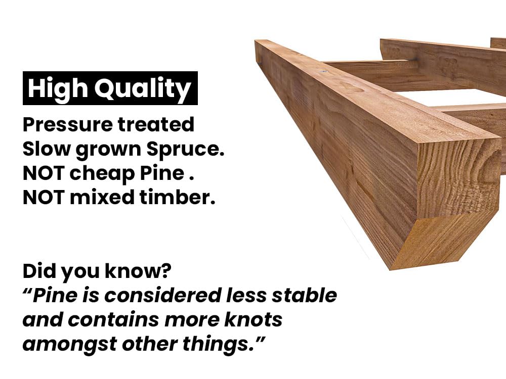 Dunster House Wooden Corner Pergola Kit 10' x 10' DIY Garden Plant Frame with Slatted Walls Utopia Diamond