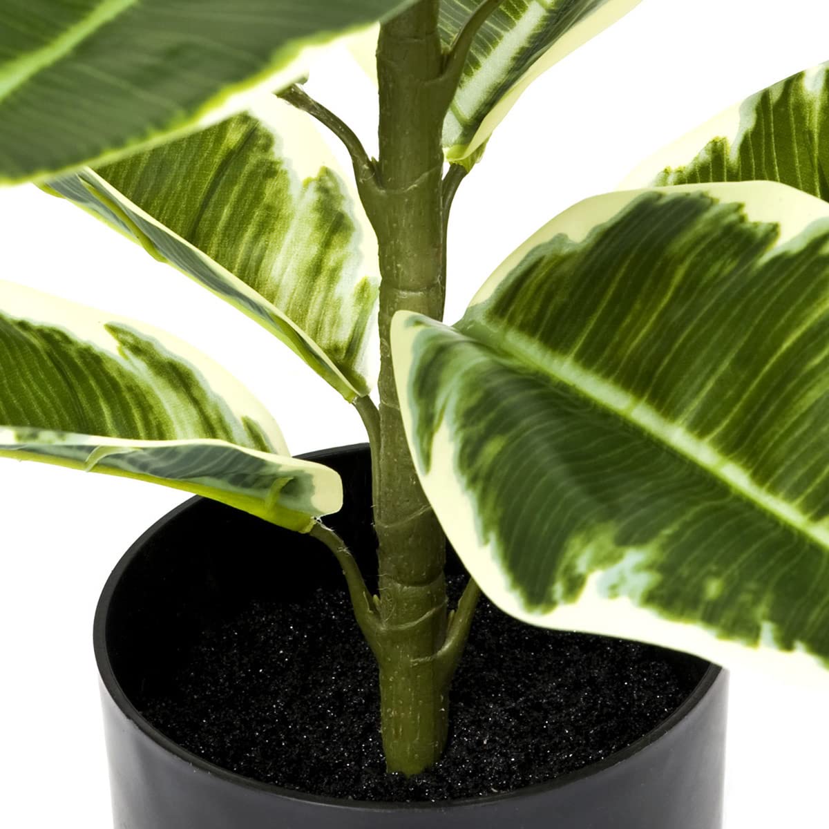 GreenBrokers Artificial 98cm Real Touch Rubber Plant in Pot