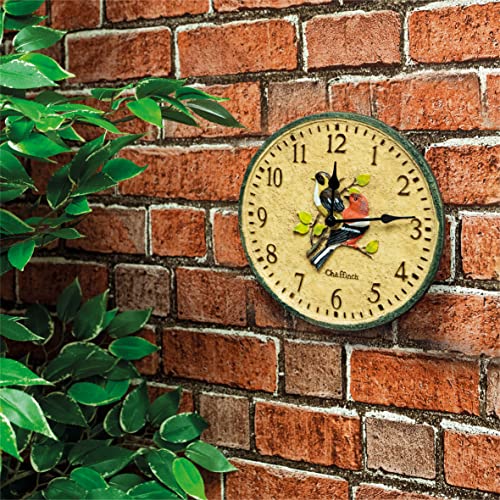 St Helens Home & Garden Chaffinch Design Weather Resistant Outdoor Clock 250mm / 10" - Sit back, relax and let time pass you by
