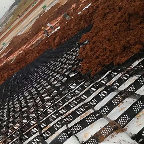 CNPRAZ Ground Grid Polyethylene, Pea Gravel Sand Soil Stabilizer for Outdoor Steep Driveway Slope Area, Permeable Paving Mesh Grid Easy Installation(1x5 m/3.3x16.5 ft)