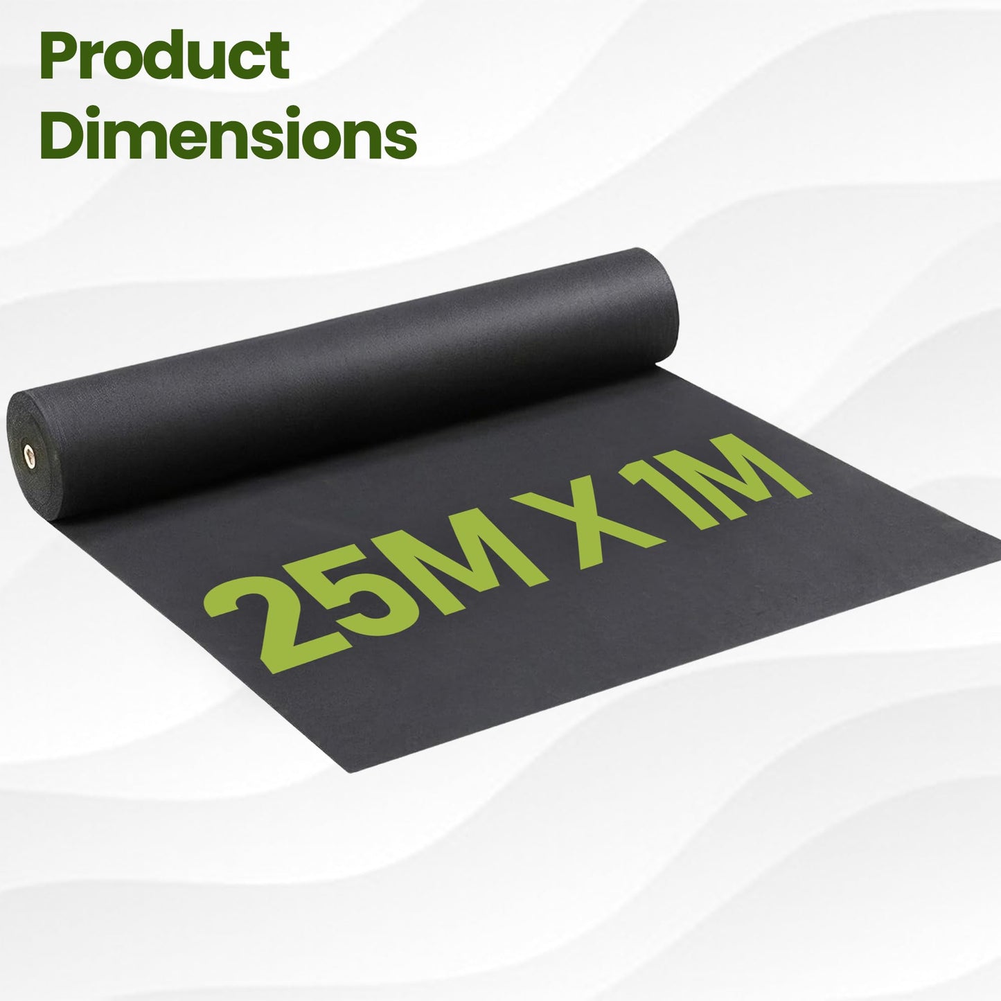 Albert Austin Weed Control Membrane Durable Weed Barrier Fabric UV Stabilised Weed Barrier Breathable Customisable Garden Membrane Roll for Pathways Flower Beds and Vegetable Gardens (25m x 1m)