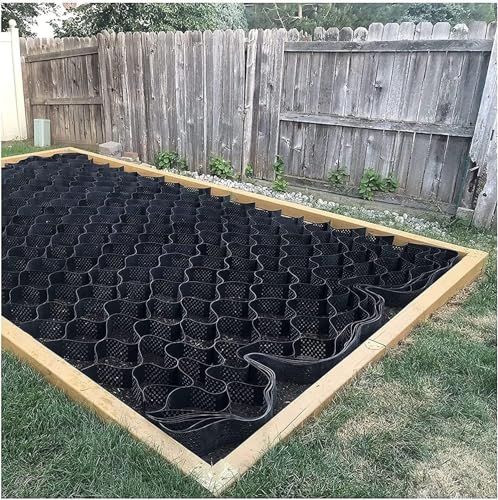RUTAVM Grid Paving Stabiliser, Permeable Paving System Ground Grid For Car Park Slopes Driveways Footpaths (Color : Schwarz, Size : 8m x 6m (26ft x19.5ft))