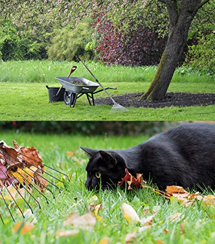 Lawn Leaf Rake Adjustable Metal Rake, 30-65 inch / 78-167cm Long Grass Rake with 19-61cm Folding Head for Lawn and Garden Cleaning, Telescopic Leaf Rake, Silver,Metal Adjusting Buckle (78-167CM)