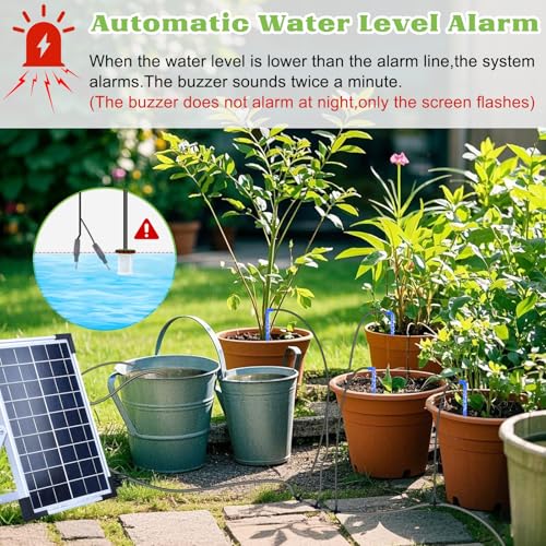 Irrigation System Kit,Solar Drip Irrigation System 20 Drippers,Multiple Combinations of Automatic Watering System with 20M irrigation pipes Self Watering System for Plants,Greenhouse,Garden,Balcony