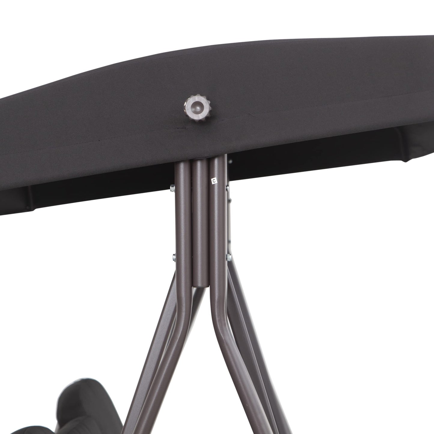 Outsunny 3 Seater Canopy Swing Chair, Outdoor Garden Swing Seat w/Top Roof and Cushions, Black