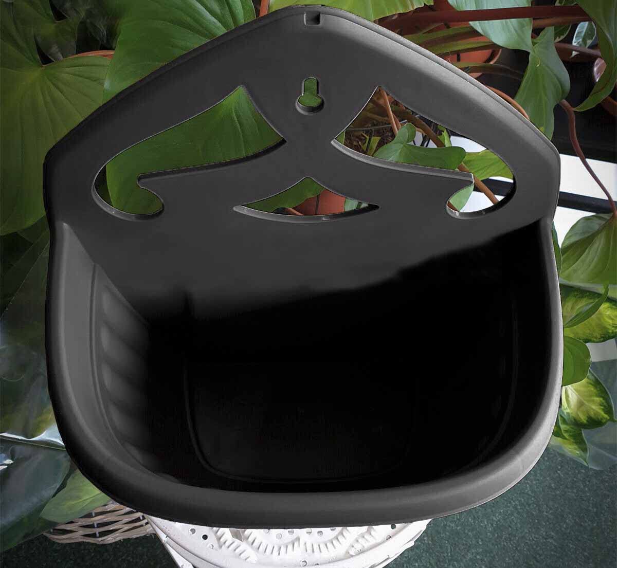 HOMION Athens wall flower planter Garden plant wall mount basket 32cm (Black, 6)