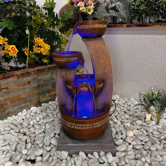Tranquility Kanthoros Mains Powered Water Feature With Cover,Waterfall, Water Fountain, Garden Decoration, Garden Feature