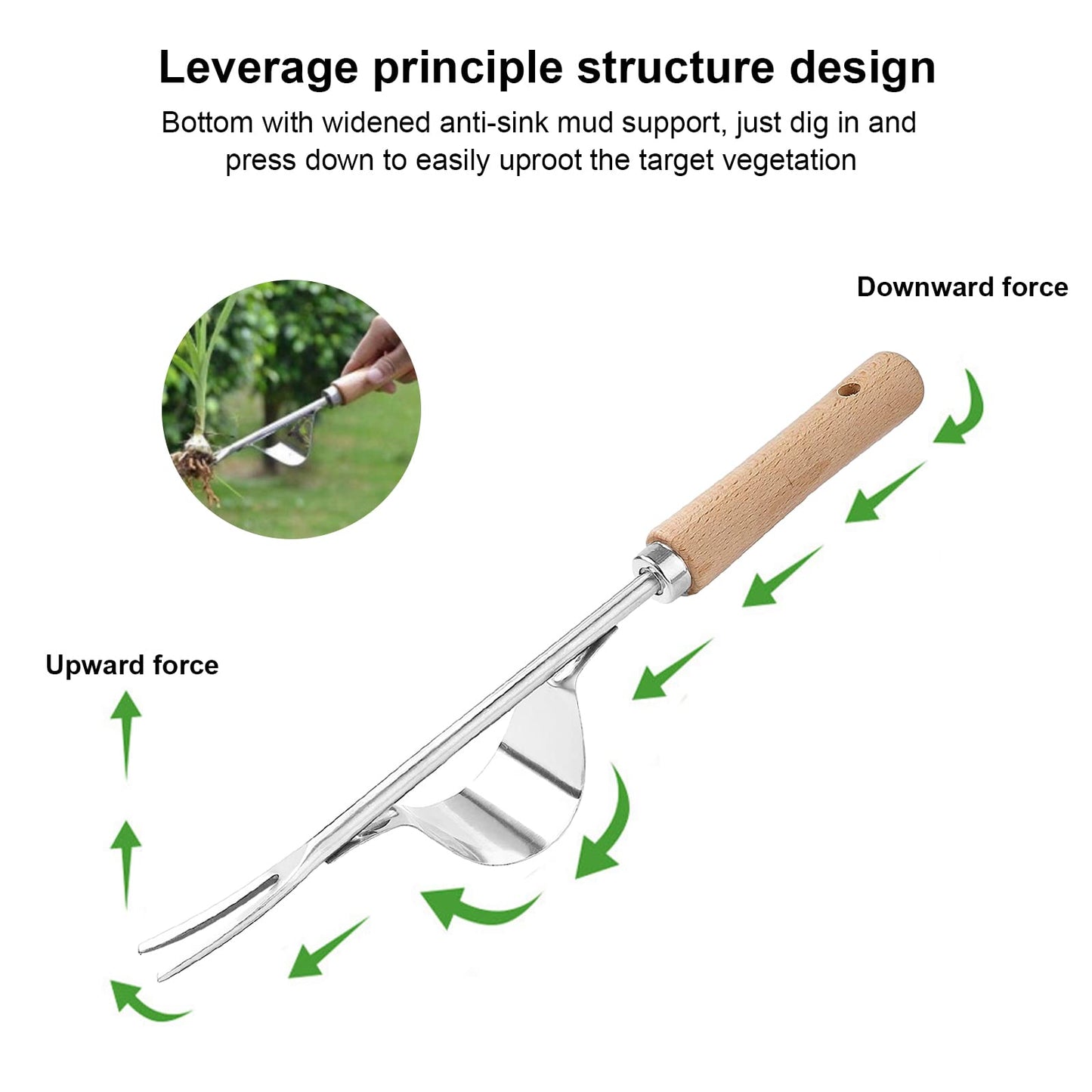 ACHANFLY Weed Remover Tool Weeder Tool Garden Hand Weed Puller Stainless Steel Dandelion Removal Tool Root Remover Manual Weed Removing Weeding Tools for Garden Grass Patio Lawn Farmland