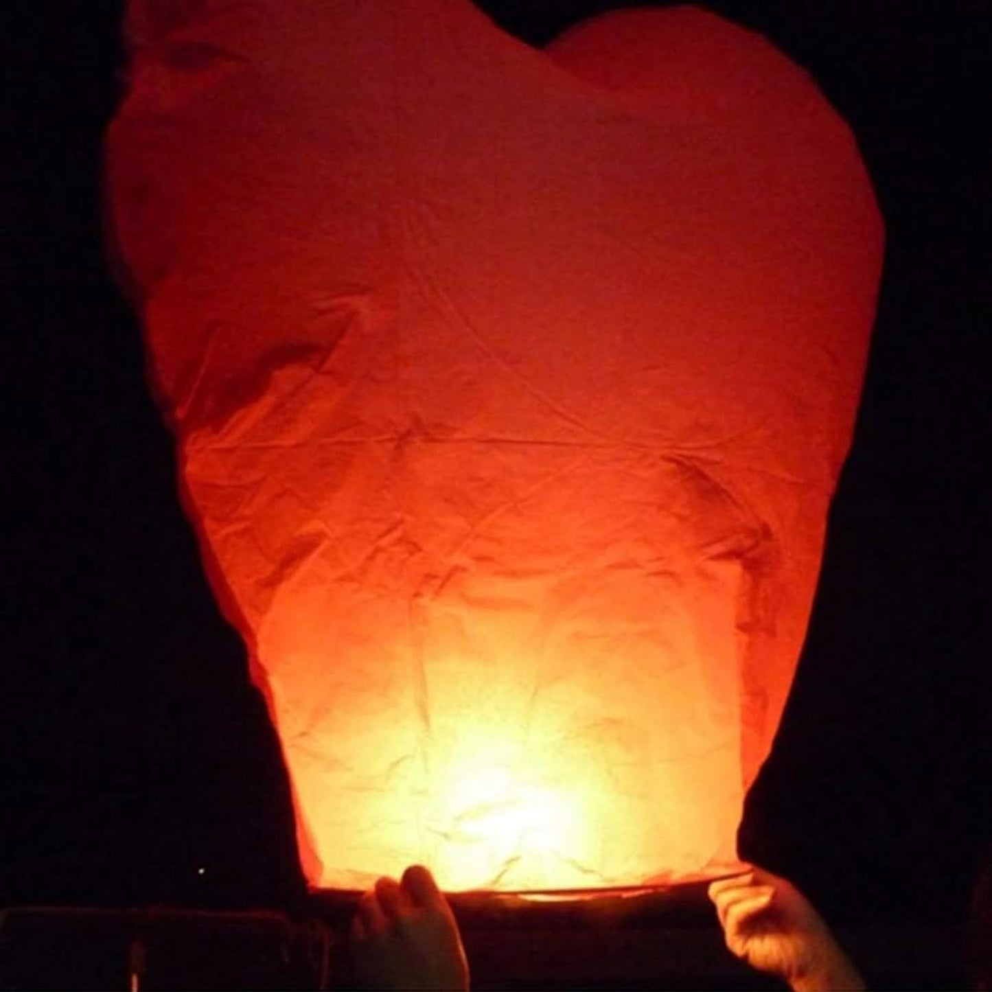 Sky Chinese Lanterns 10Pack Sky Lanterns to Release in Memory Love Color Large Memorial Paper Lanterns Birthday Wedding Funeral Christmas to Make Wishes (Red Heart)
