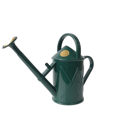 Indoor Plastic Watering Can | The HAWS The Bartley Burbler - Two Pint | Pot Waterer | Fine Spray Rose - Green