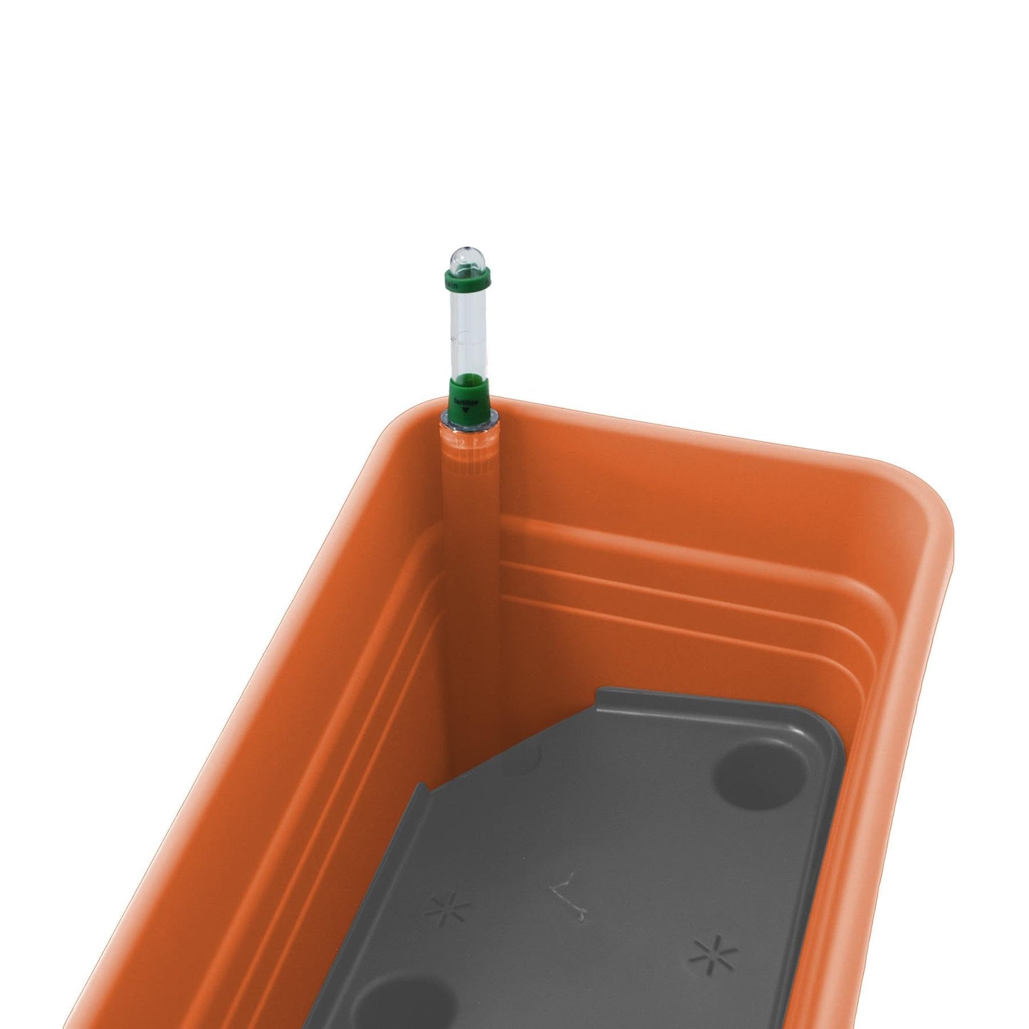 simpa Terracotta Balcony Window Trough with Watering System - 100cm (L) x 19cm (W) x 17.5cm (H)