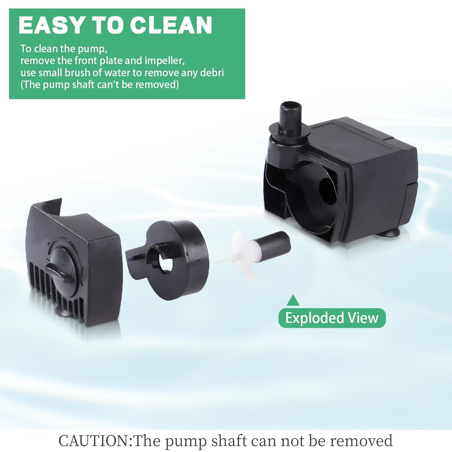 WEISIPU 300L/H Electric Water Feature Pump Small Quiet Fountain Pump for Indoor Garden Fish Pond Pet Aquarium Home Décor Fountain Submersible