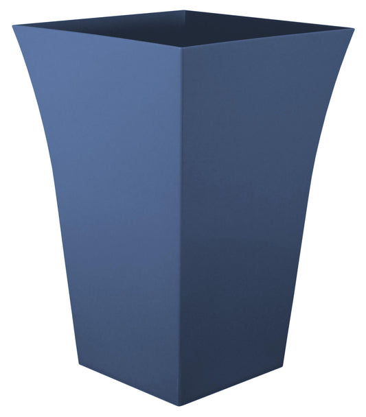 Muddy Hands Navy Blue Plastic Plant Pot Indoor Home Outdoor Garden Tall Square Flower Tree Planter - 30cm Wide - 44cm Tall