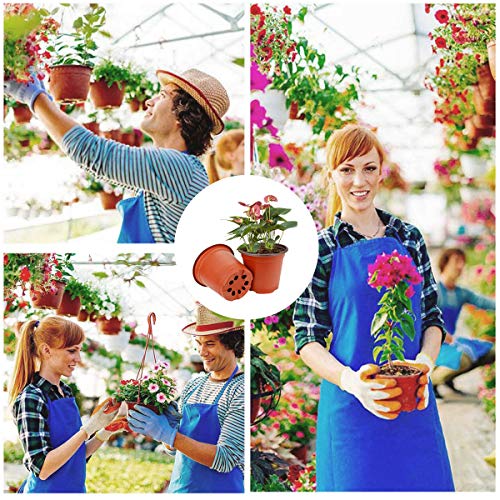 Vockvic 50 Pieces Plastic Plant Pots, Multifunctional Garden Planter, Practical Seed Tray Flower Seeding Nursery Pots, Ideal for Herb Flower Bedding Indoor Outdoor