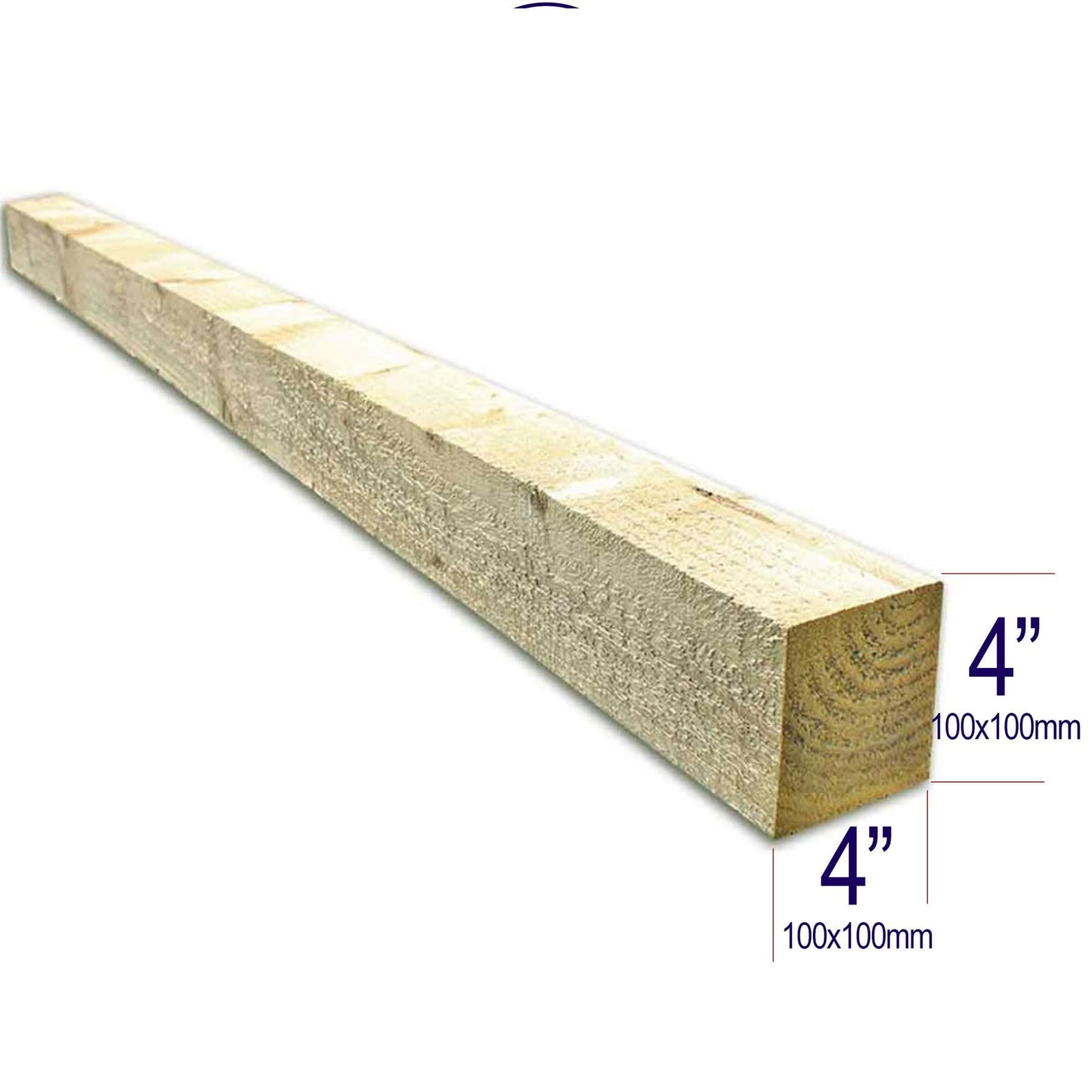 Pressure-Treated Square wooden post Gate or Fence posts garden timber wood 2.4m x 100mm x 100mm, Timber Fencing Post 4" x 4" fence posts, 8ft (240cm) Wooden Post