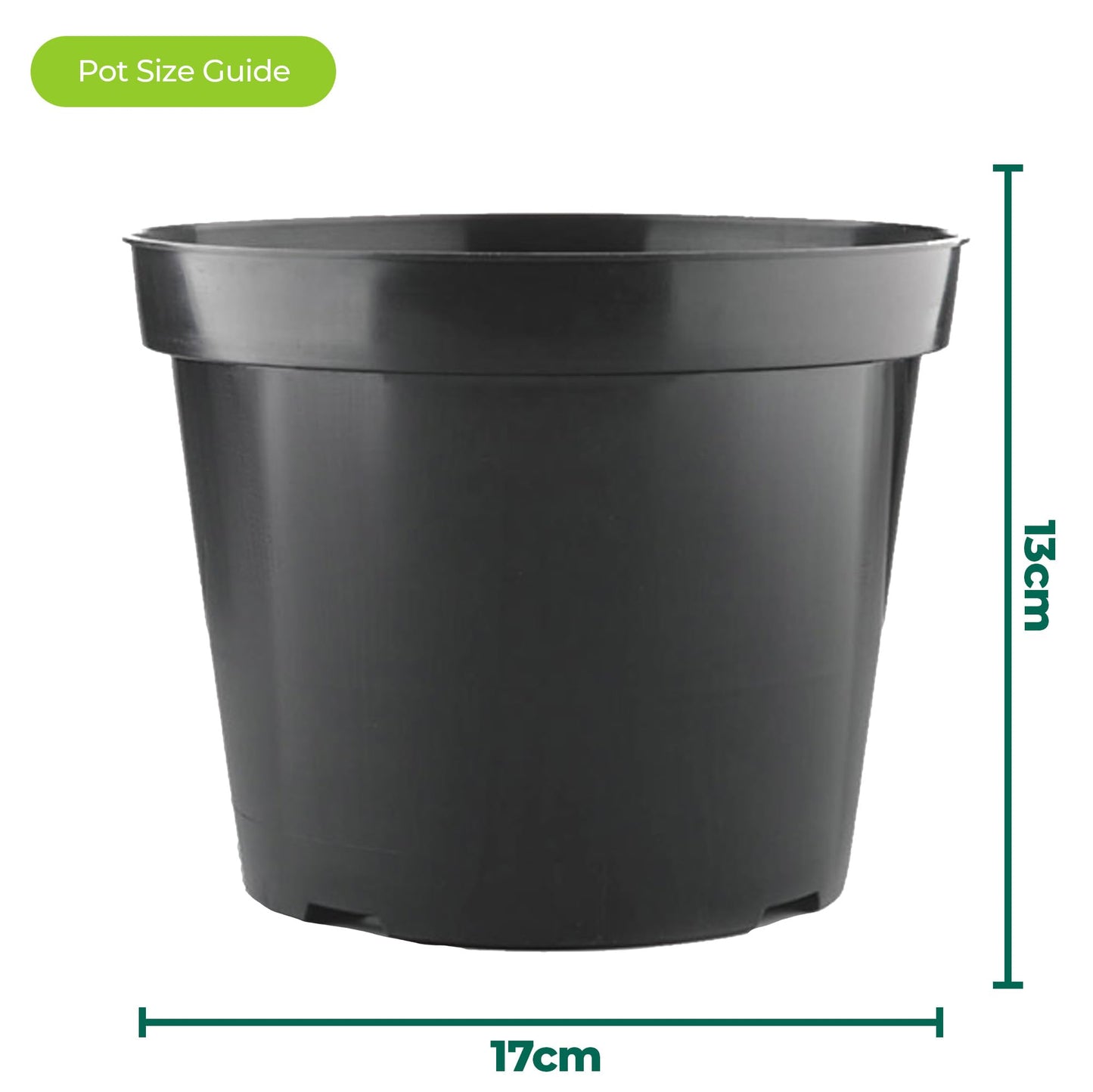 25 x 2L Easy Release Black Plastic Plant Pots, Large And Small Plant Pots Outdoor or Indoor Flower pot for Healthy Root Growth Lightweight & Weather Resistant for Flowers, Plants And Herbs