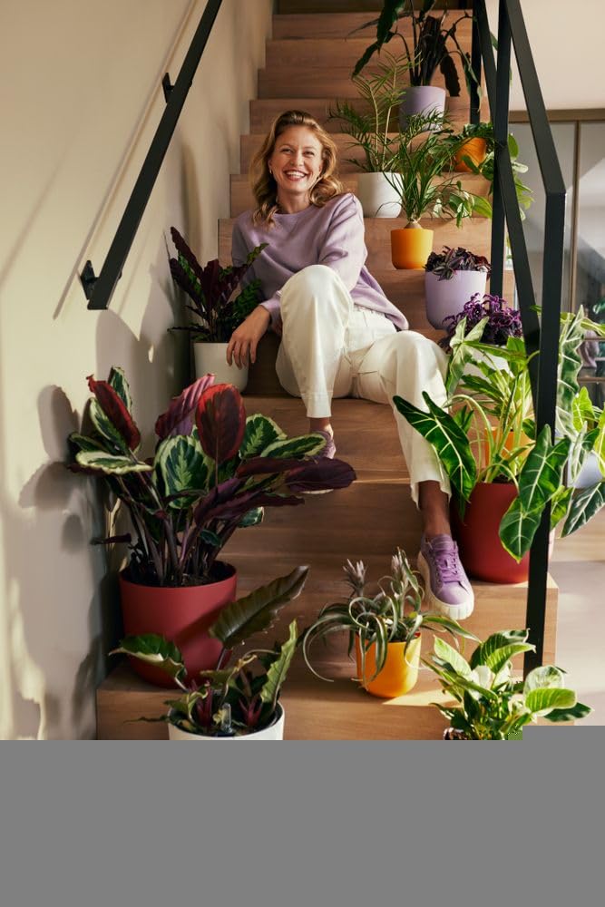 elho Jazz Round 16cm Flower Pot - Indoor Plant Pot - 100% Recycled Plastic - Unique Structure - White/Silky White