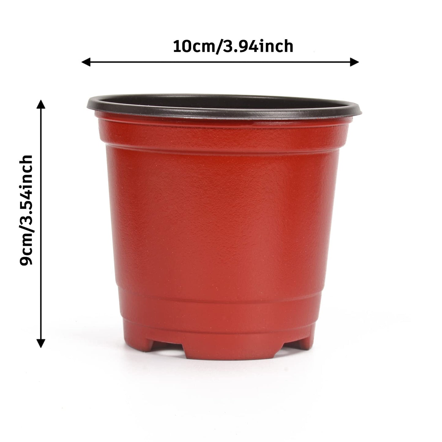Atoke 50 Pack Thick Plastic Plant Pots,10cm Seed Starting Pot Flower Pot Plant Container for Seedlings,Vegetables,Succulents,Brown