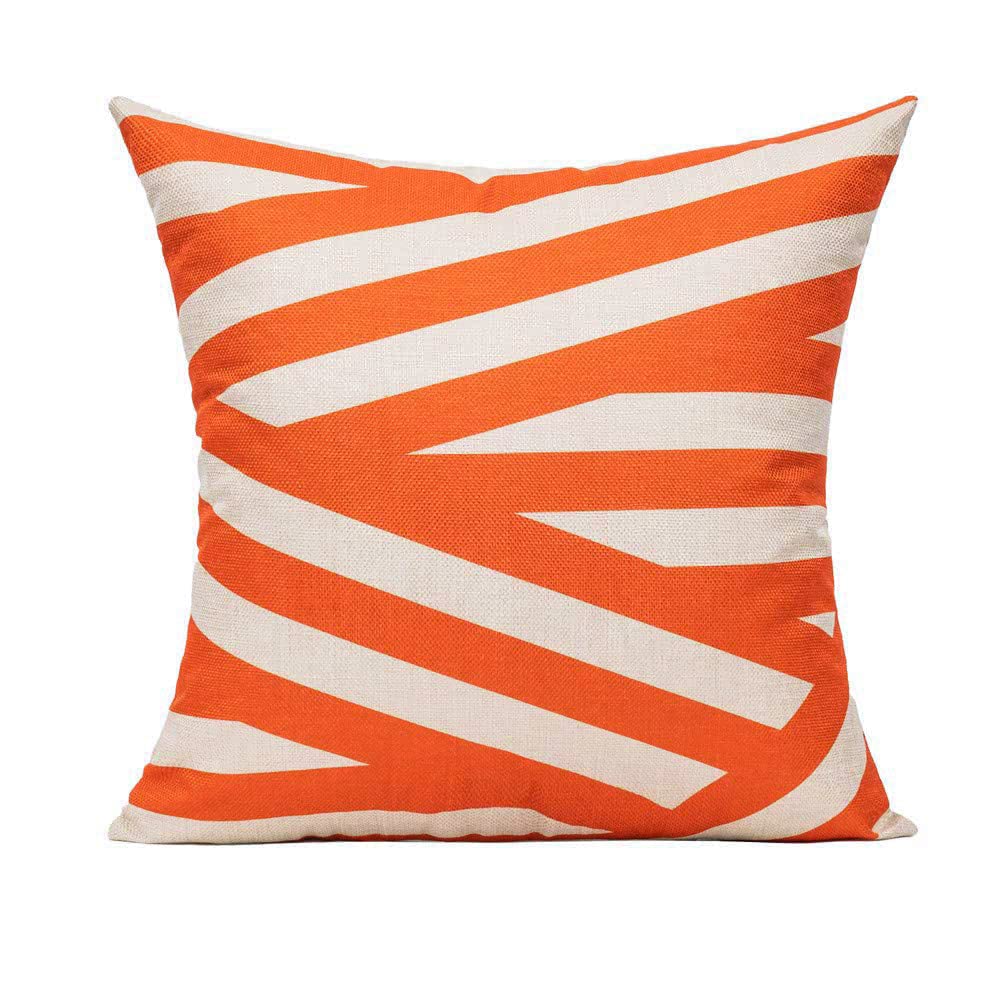 All Smiles Cushion Covers 45 x 45 Outdoor Cushions Decorative Throw Pillows Home Decor for Garden Couch Sofa Bench,Orange Geometric Set of 4