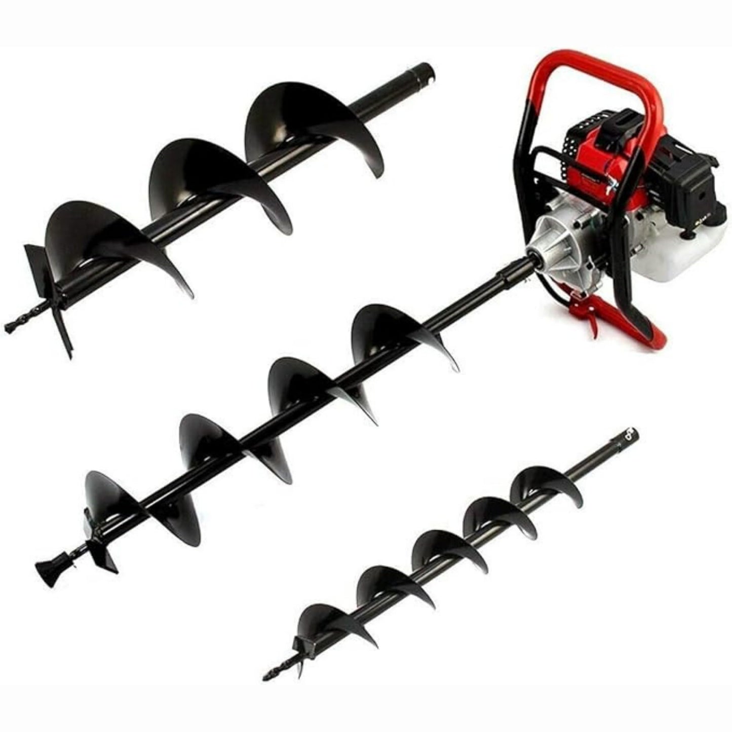 Dealourus 65cc 2-Stroke Petrol Earth Auger – Heavy-Duty Fence Post Hole Digger with 3 Auger Drill Bits & Extension Pole